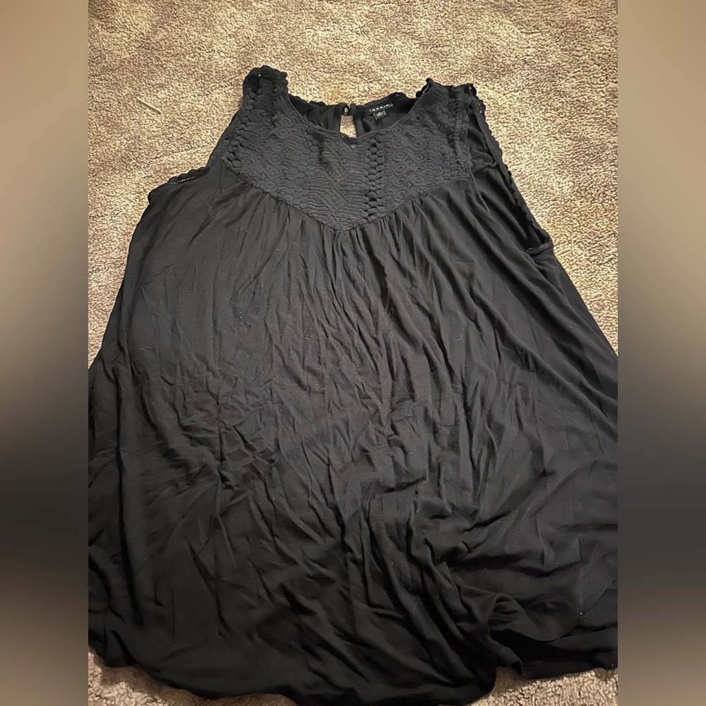 TORRID Black Sleeveless Blouse with Lace Detail